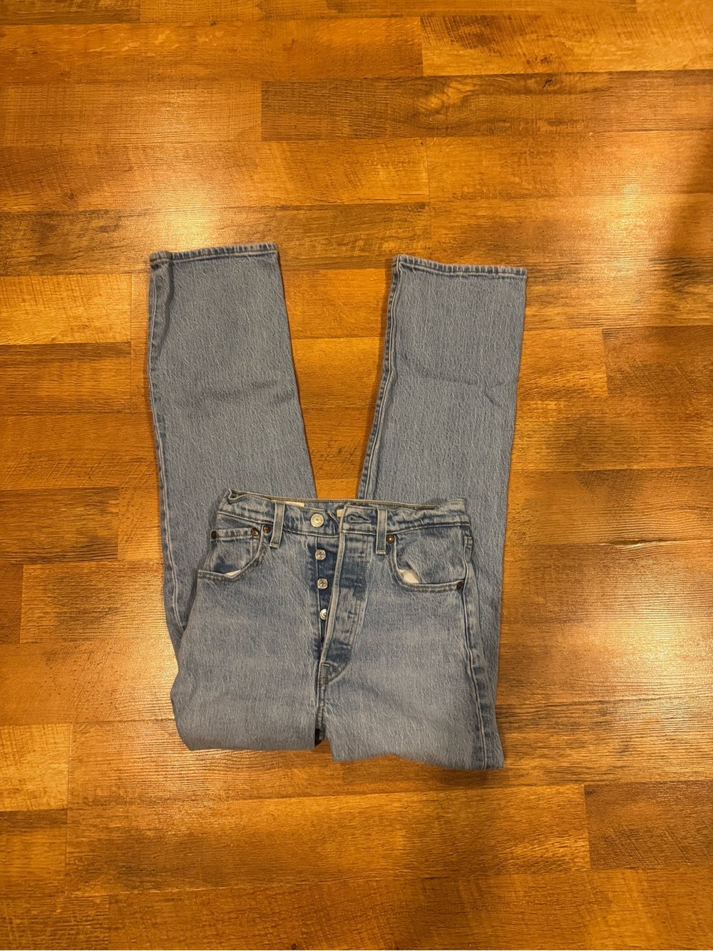 Levi's High-Rise Light Wash Button-Fly Jeans